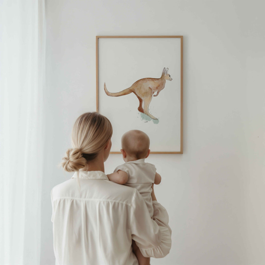 Print - Animals of Australia - Leaping Kangaroo