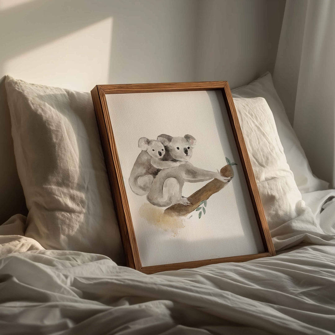 Poster - Australian animals - mother koala and her baby