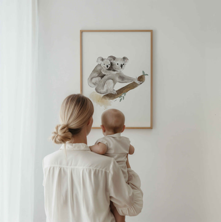 Poster - Australian animals - mother koala and her baby