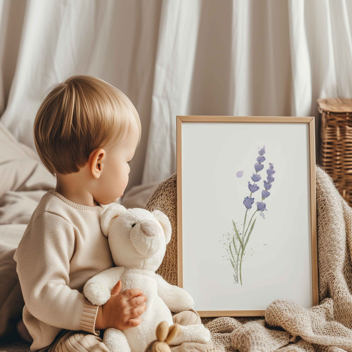 Watercolor Print – Lavender Branch Duo