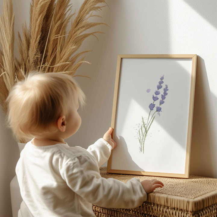 Watercolor Print – Lavender Branch Duo