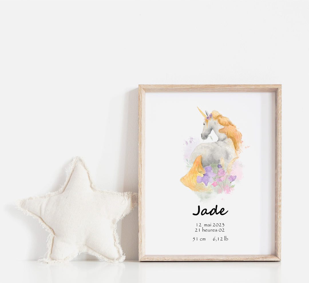 Personalized baby deer birth poster