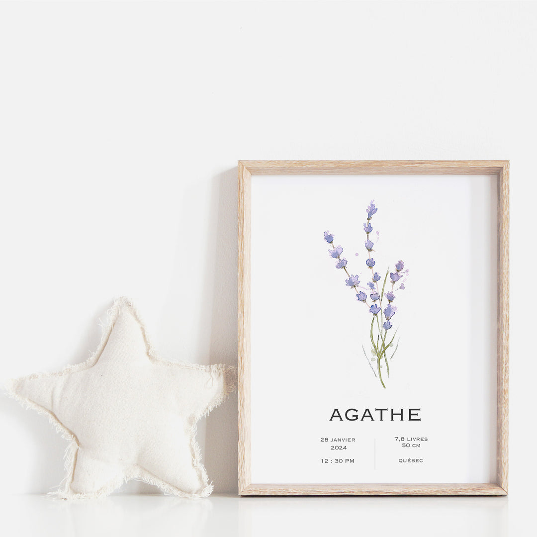 Birth poster - Lavender