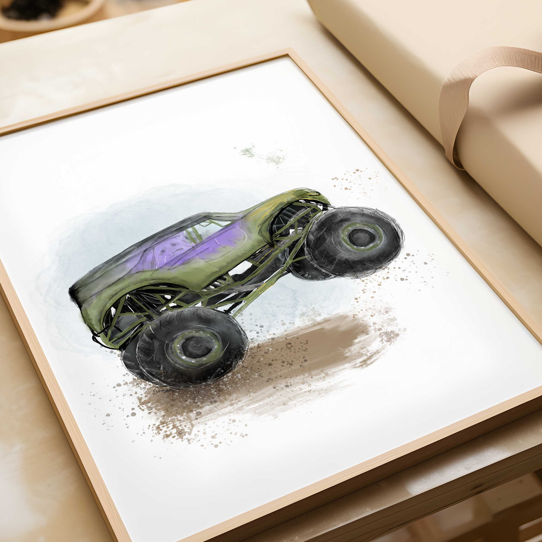 Set of 6 Monster Truck illustrations