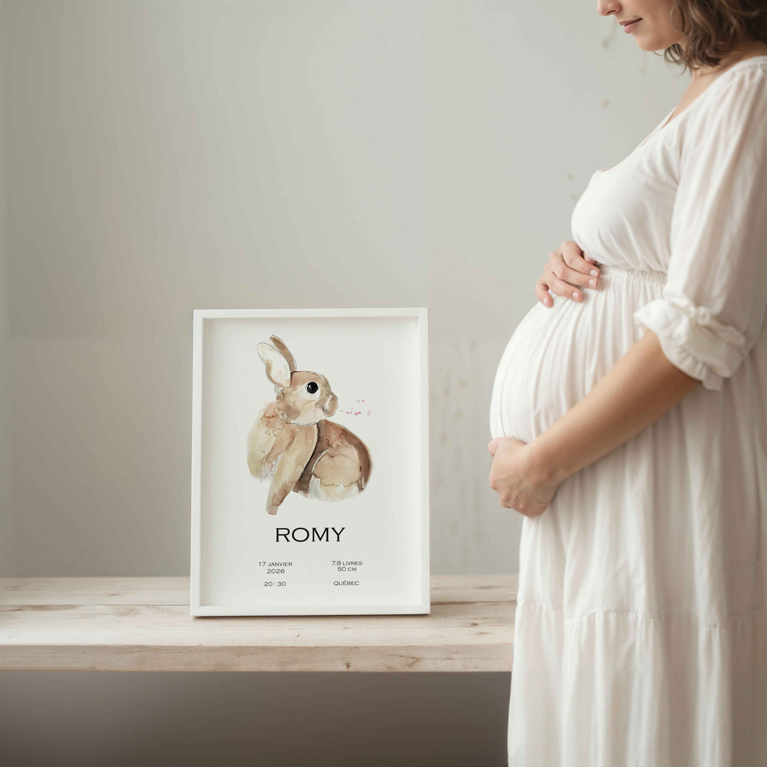 Affiche de naissance - lapine