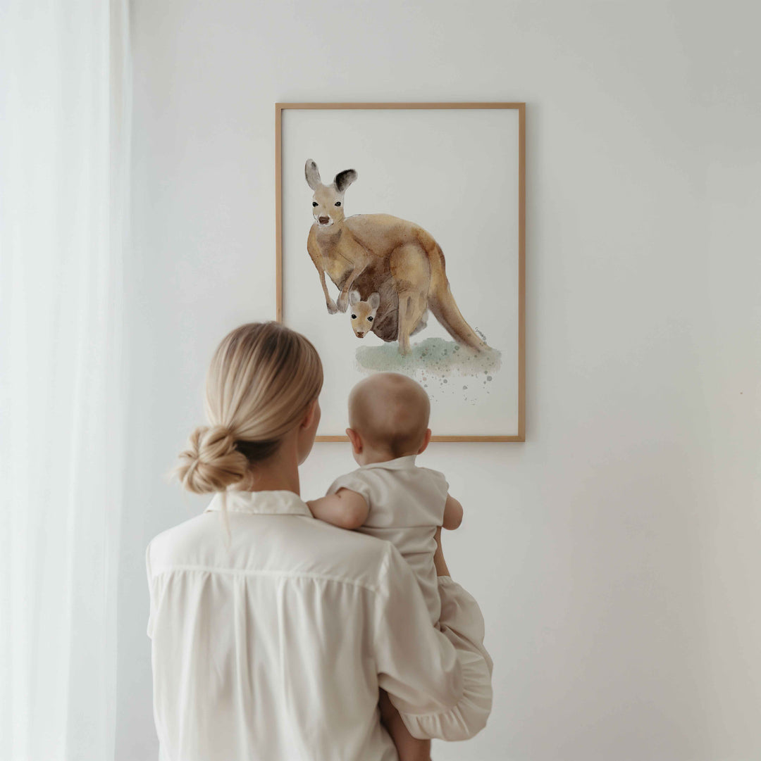Print - Australian animals - kangaroo