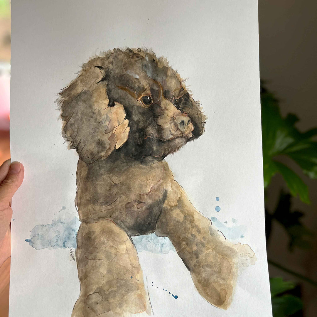 Portrait d'animal de compagnie 12x16 pouces – aquarelle