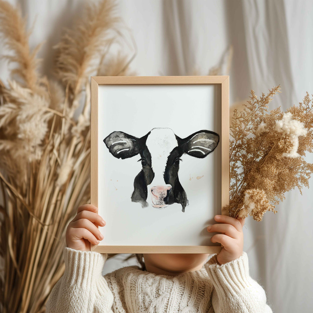 Illustration - farm animals - Holstein cow