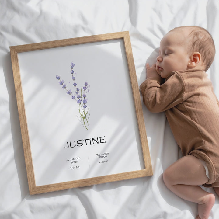 Affiche de naissance - Lavande