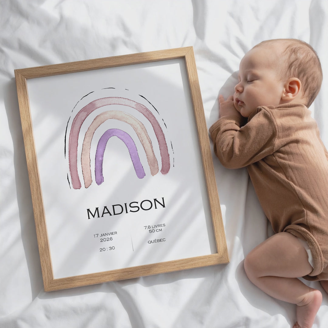 Affiche de naissance - Arc-en-ciel