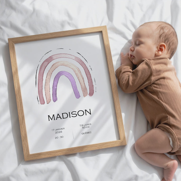 Affiche de naissance - Arc-en-ciel