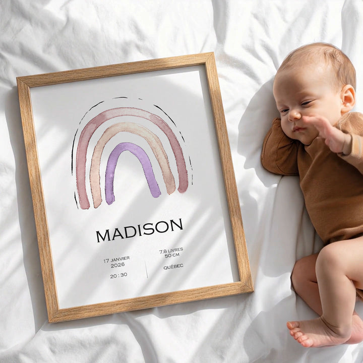 Affiche de naissance - Arc-en-ciel