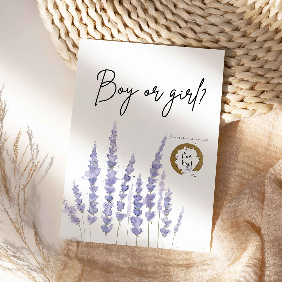 Nature and flowers scratch cards - Meadow Gender reveal - Girl or boy?