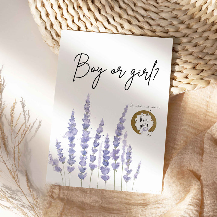 Nature and flowers scratch cards - Meadow Gender reveal - Girl or boy?