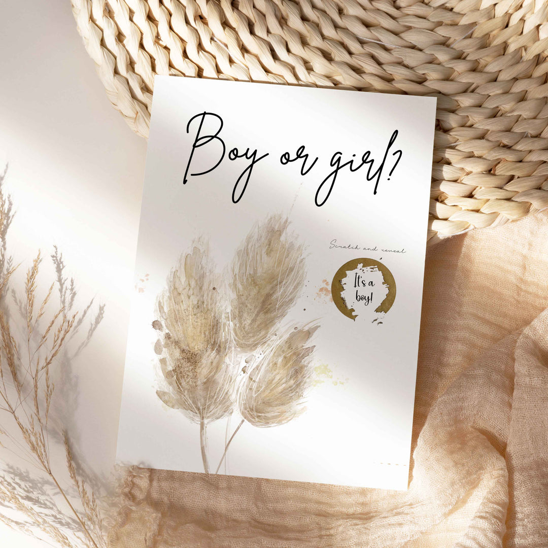 Nature and flowers scratch cards - Meadow Gender reveal - Girl or boy?