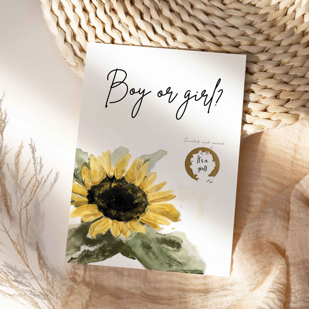 Nature and flowers scratch cards - Meadow Gender reveal - Girl or boy?