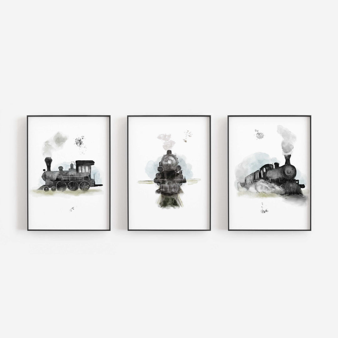 Ensemble affiches train vapeur  - Petit train va loin