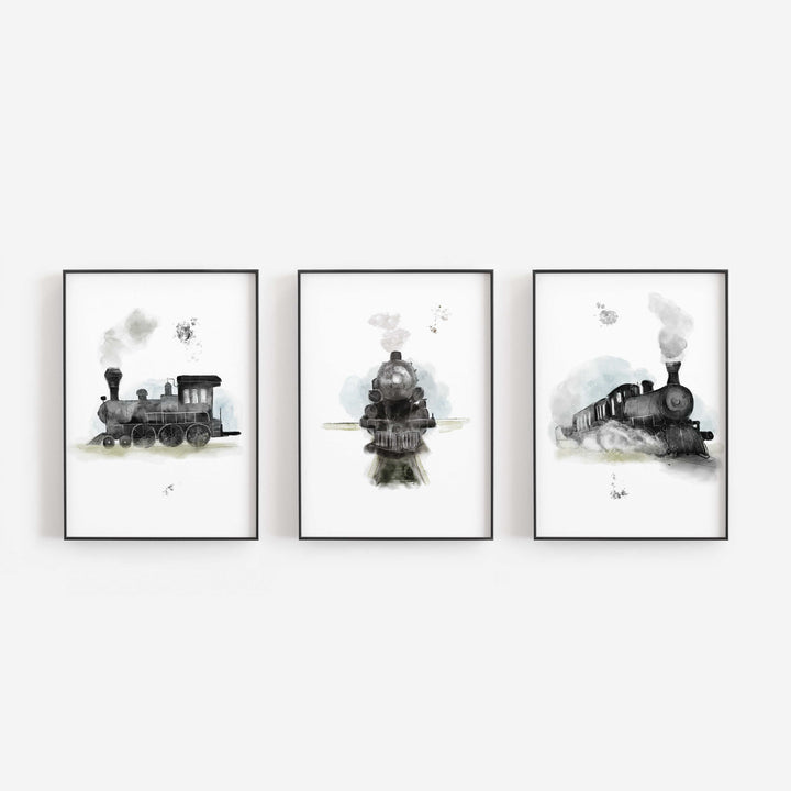 Ensemble affiches train vapeur  - Petit train va loin