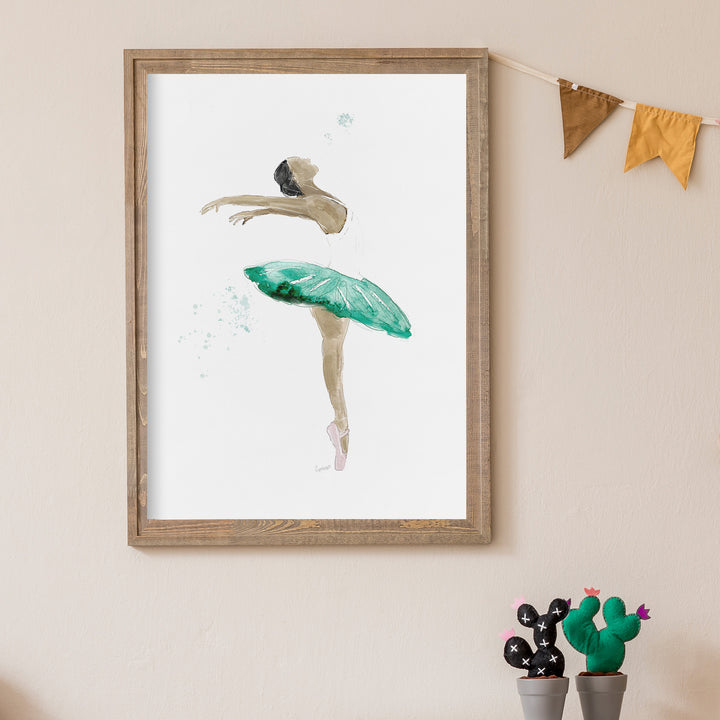 Illustration - Ballerina and her green tutu