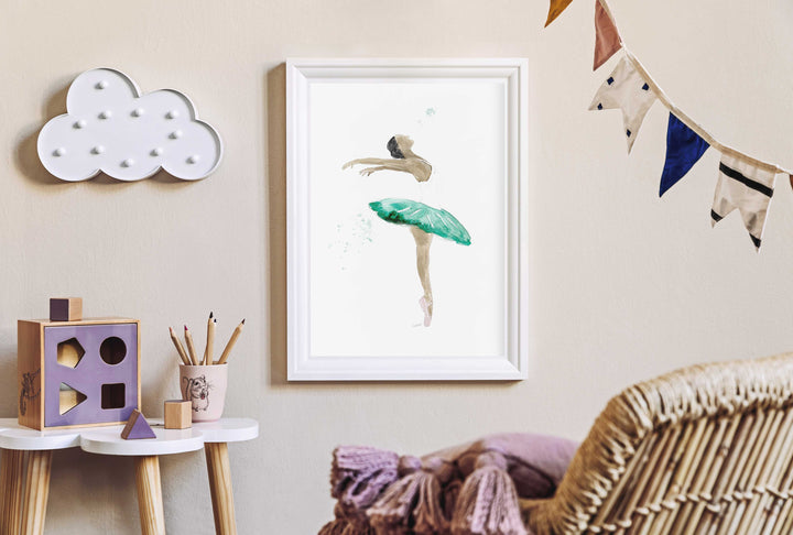 Illustration - Ballerina and her green tutu