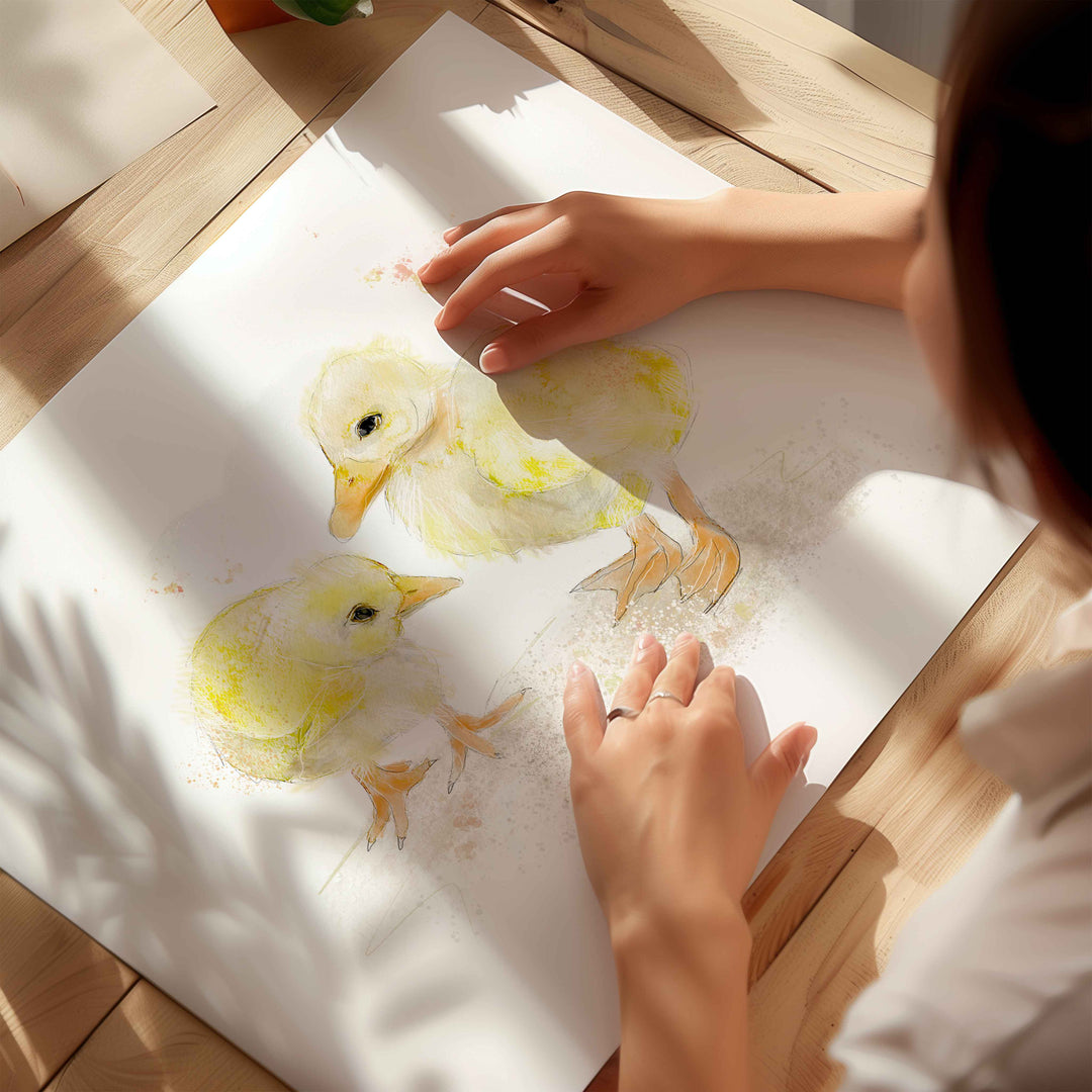 Illustration - Animaux de la ferme - Poussins