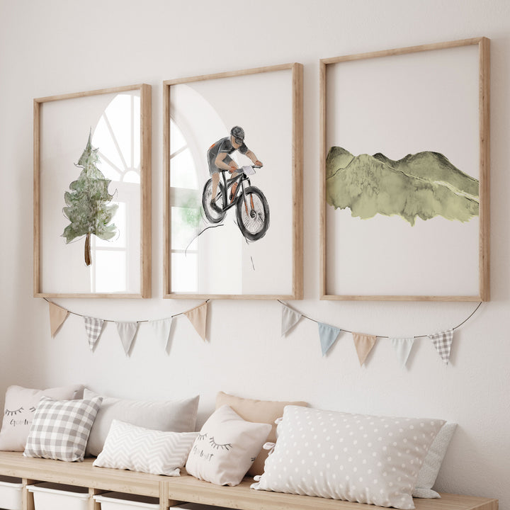 Mountain Bike Prints Trio