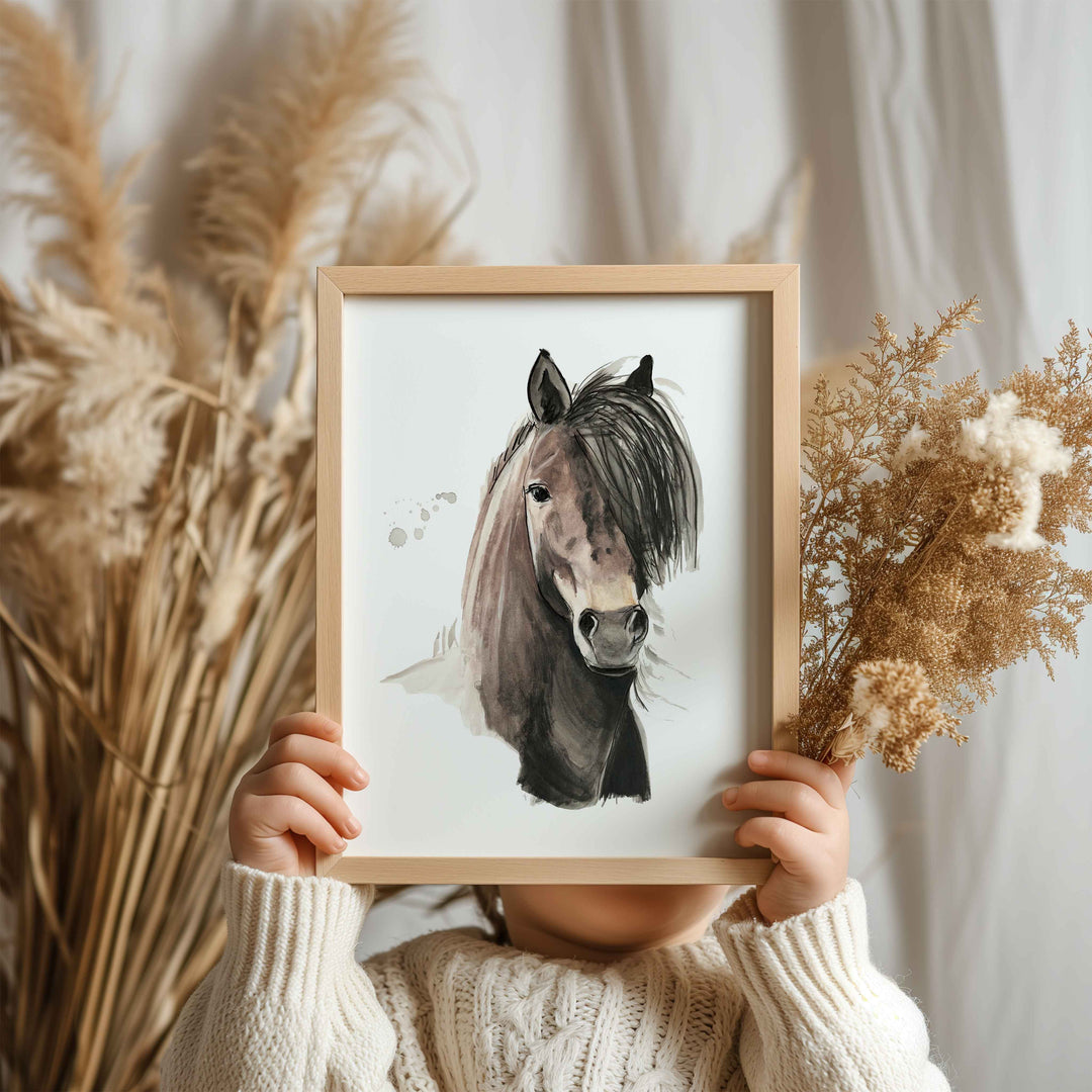 Illustration - farm animals - young horse