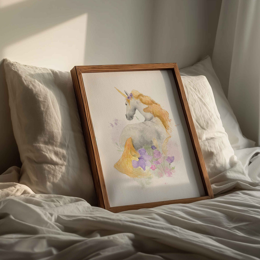 Illustration - Unicorn and flowers