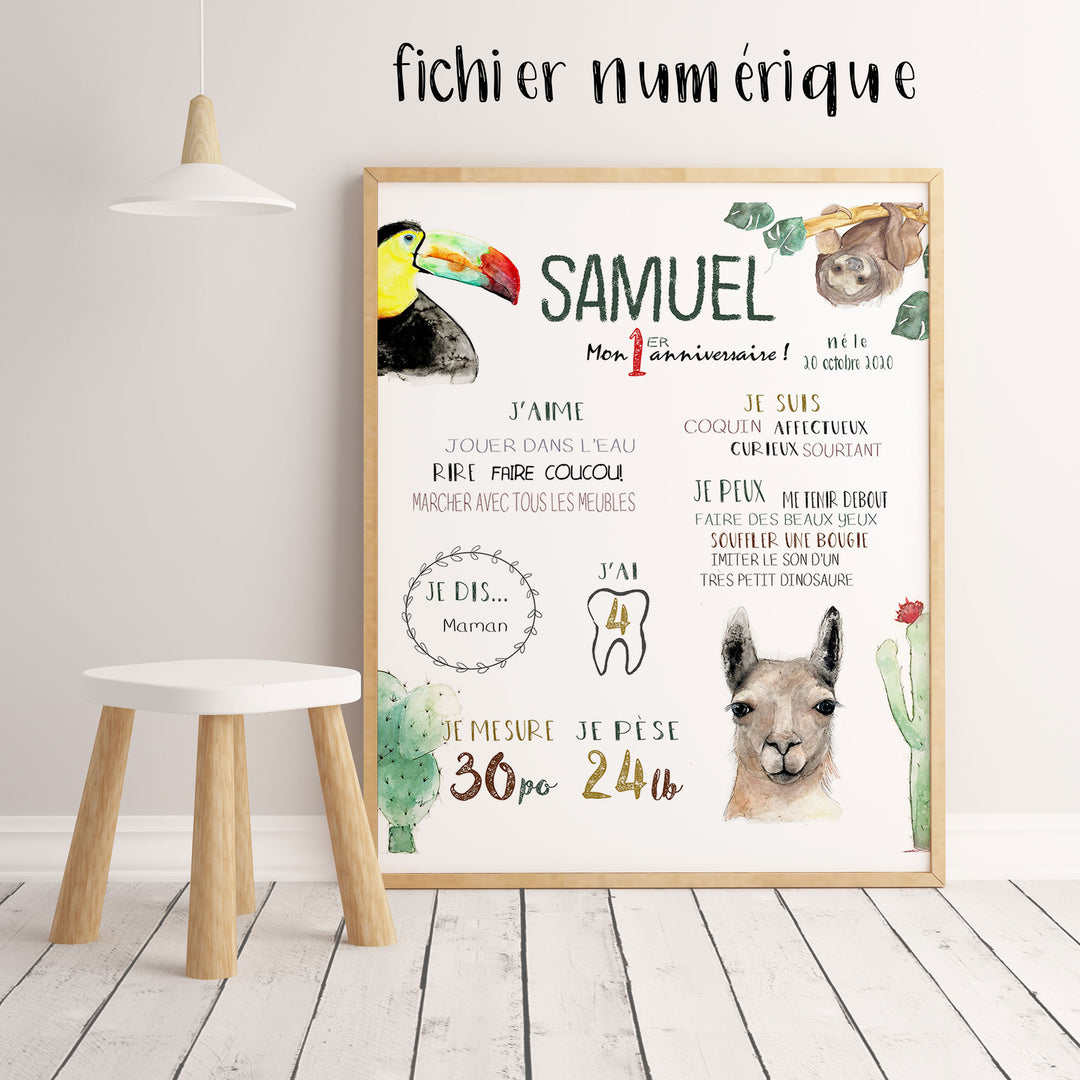 Affiche premier anniversaire Animaux d&