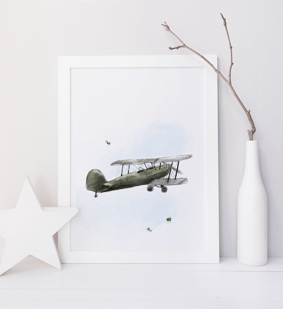 Print - Vintage airplane taking off 