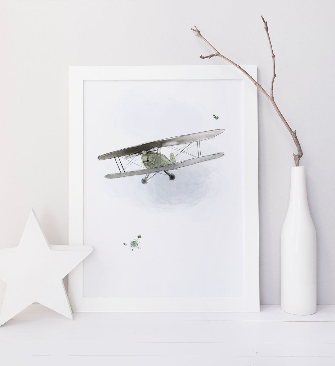 Print - Vintage airplane - Biplane