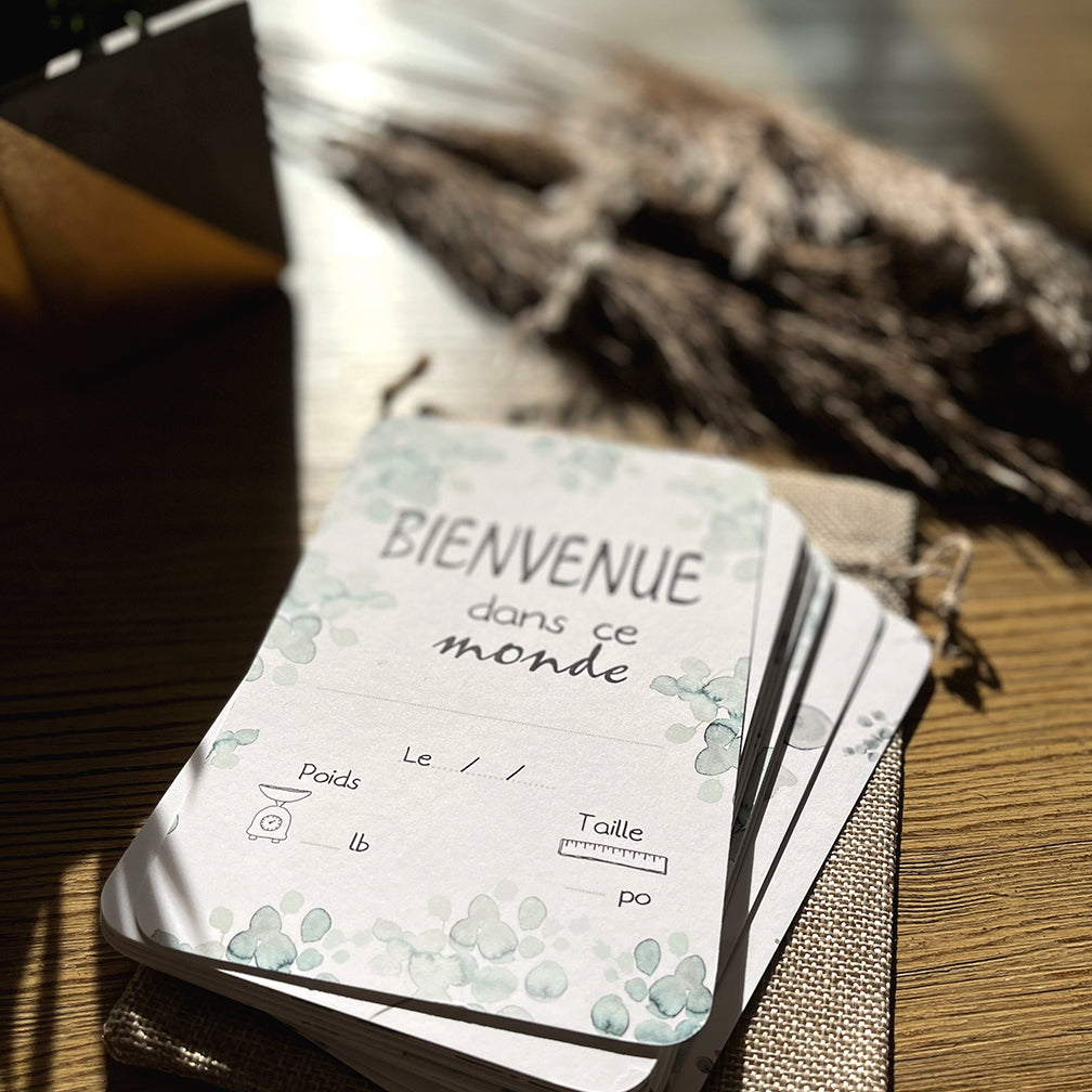 Cartes-étapes · bébé · eucalyptus · première année de bébé