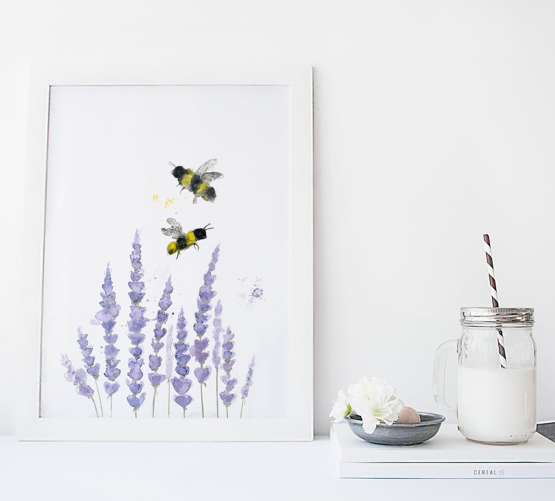 Illustration - lavande et abeilles