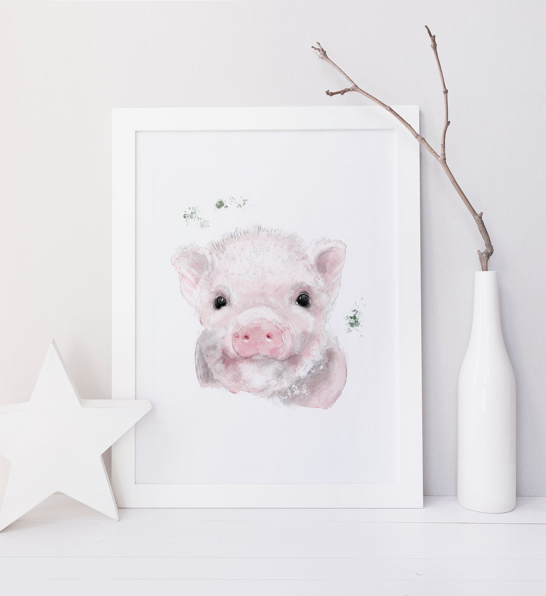 Illustration - Farm animals - Pink Pig