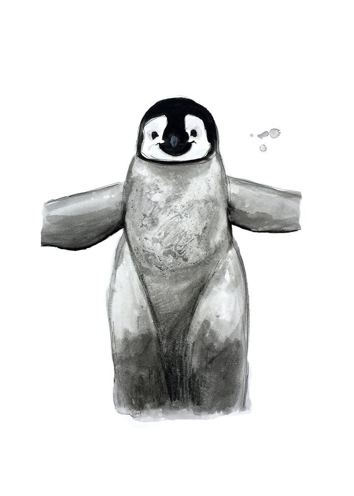 Affiche de naissance personnalisée pingouin