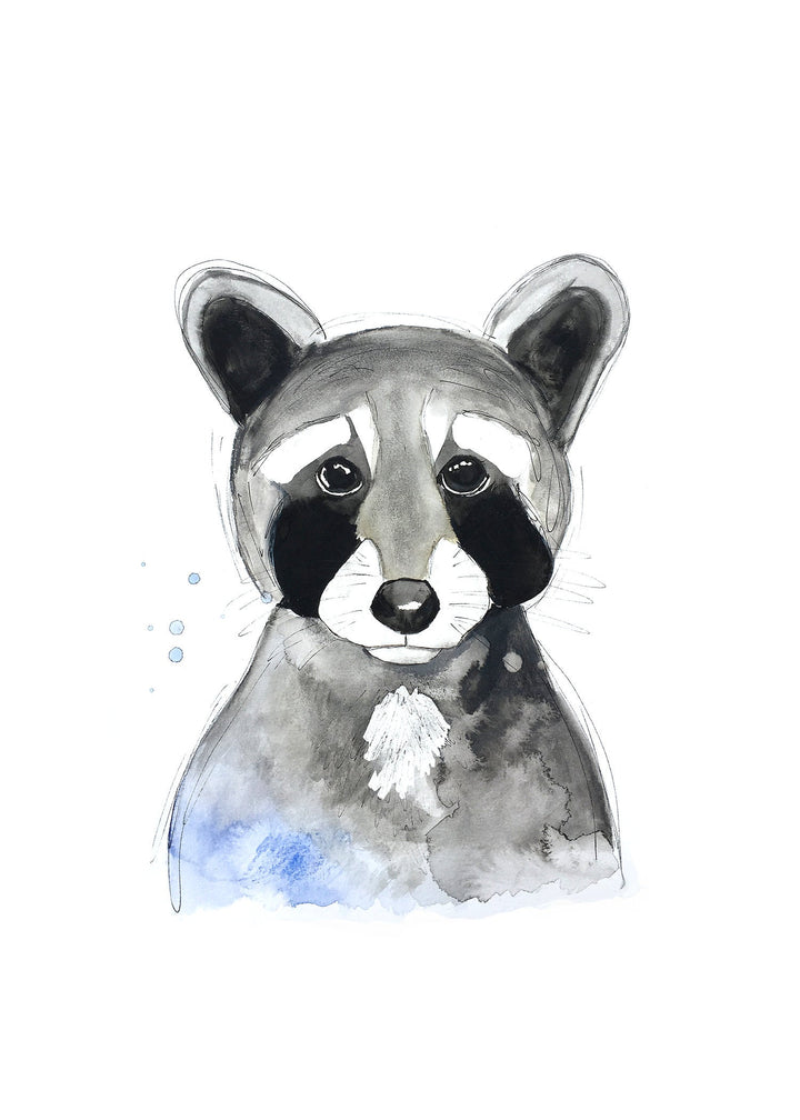 Illustration - Forest animals -Raton-washer