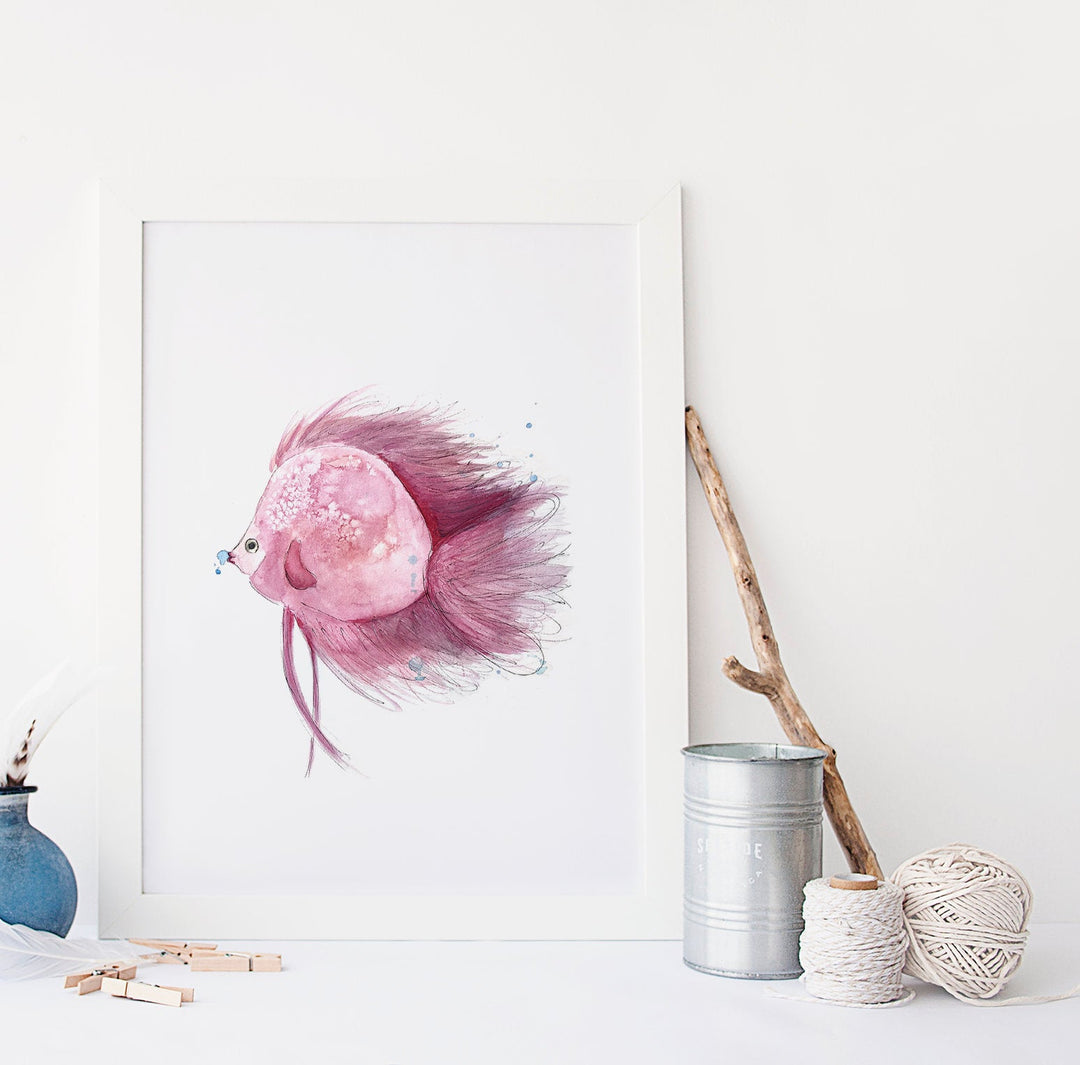 Illustration - Marine animals - Pink fish