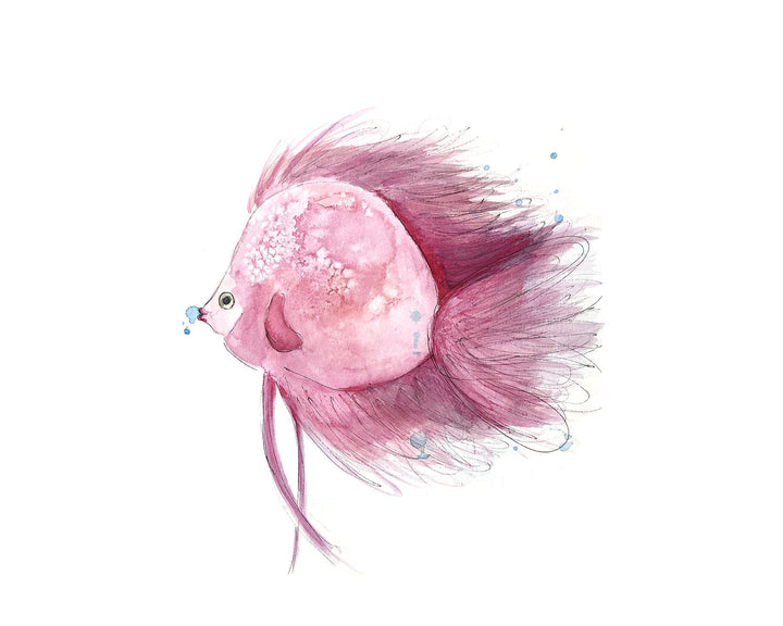Illustration - Animaux marins - Poisson rose