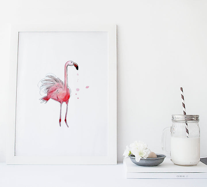 Illustration - Oiseaux - Flamand Rose