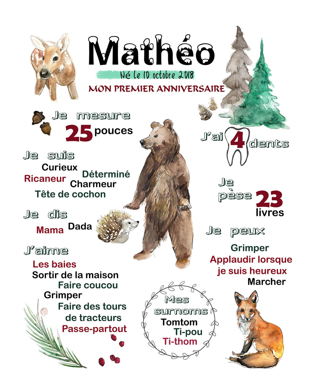 First anniversary poster ''Winter animals ''