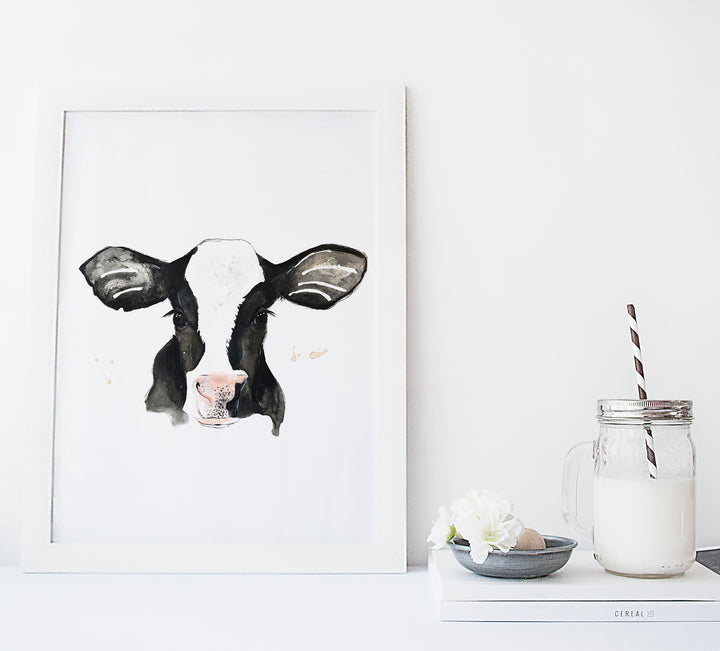 Illustration - farm animals - Holstein cow
